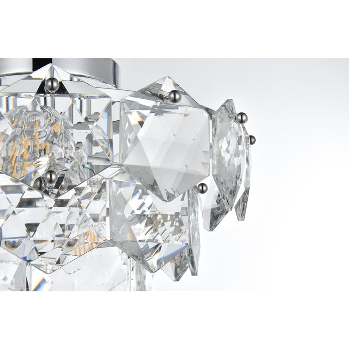 Elegant Lighting Adaline 6 Light 16" Flush Mount, Chrome/Clear