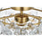 Elegant Lighting Adaline 6 Light 16" Flush Mount, Satin Gold/Clear