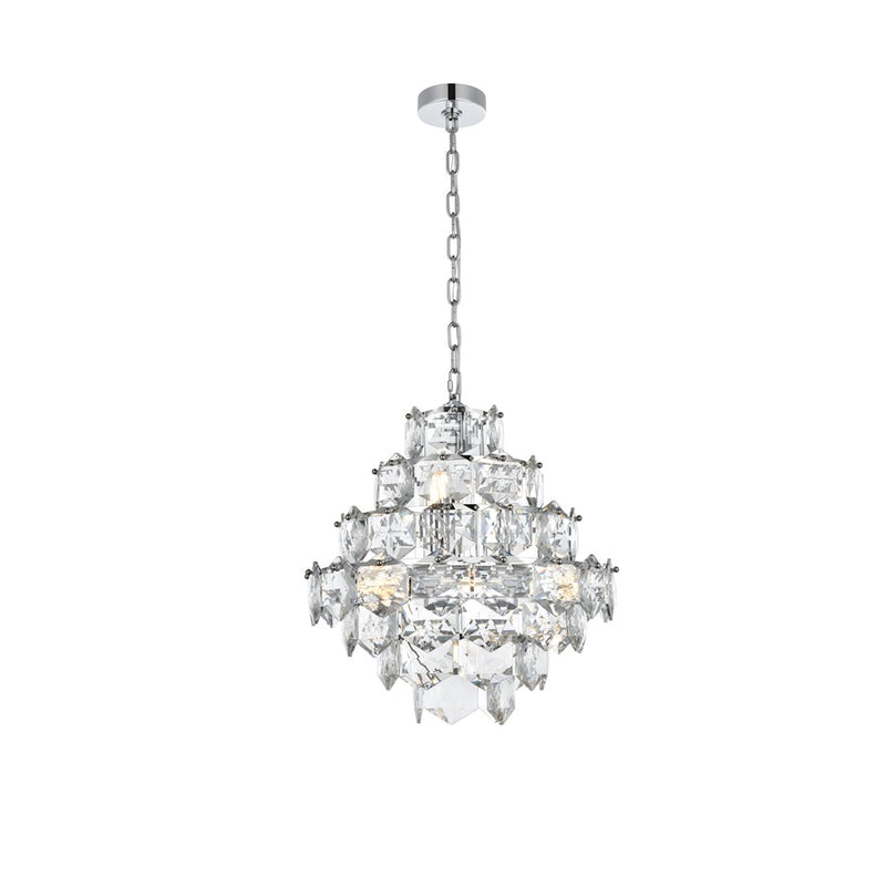 Elegant Lighting Adaline 11 Light 20" Chandelier, Chrome/Clear
