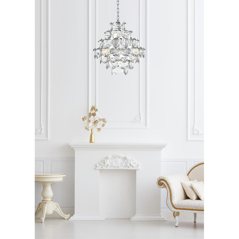 Elegant Lighting Adaline 11 Light 20" Chandelier, Chrome/Clear
