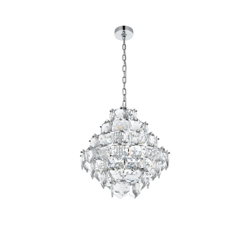 Elegant Lighting Adaline 11 Light 20" Chandelier, Chrome/Clear
