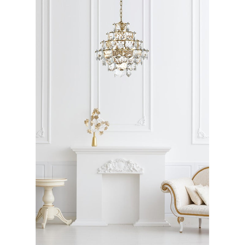 Elegant Lighting Adaline 11 Light 20" Chandelier, Satin Gold/Clear