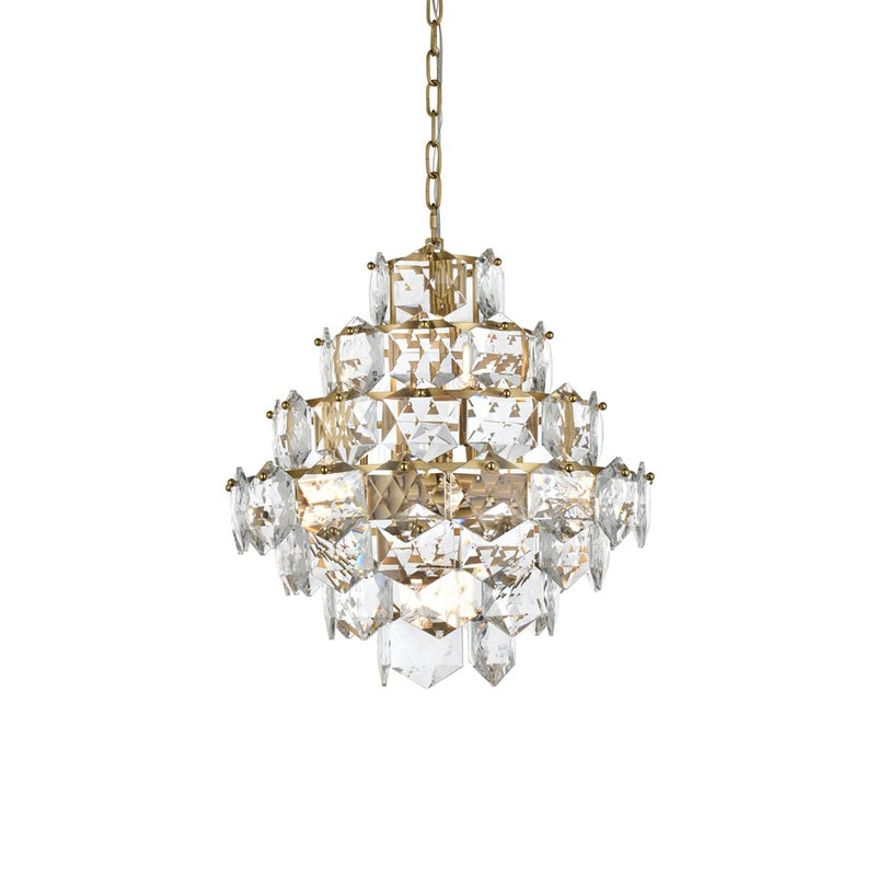 Elegant Lighting Adaline 11 Light 20" Chandelier, Satin Gold/Clear