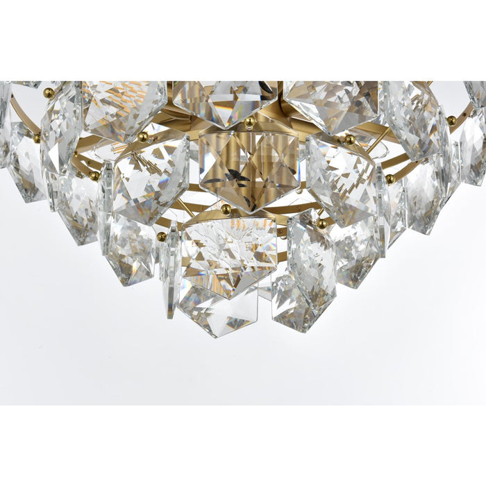 Elegant Lighting Adaline 11 Light 20" Chandelier, Satin Gold/Clear