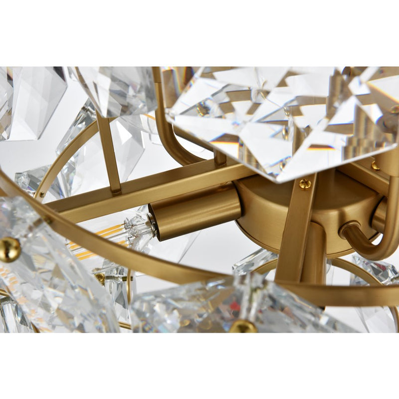 Elegant Lighting Adaline 11 Light 20" Chandelier, Satin Gold/Clear