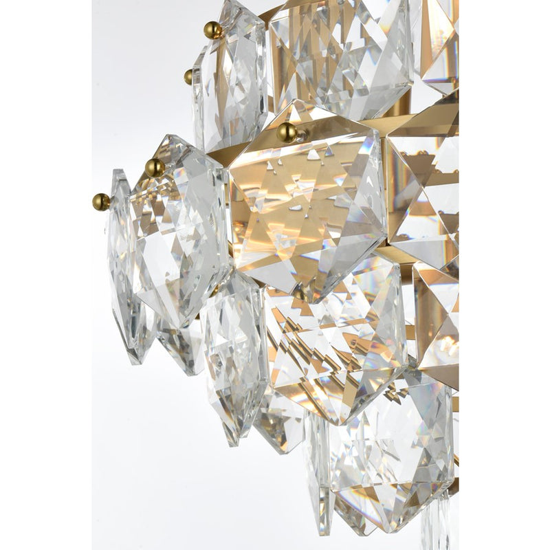 Elegant Lighting Adaline 11 Light 20" Chandelier, Satin Gold/Clear