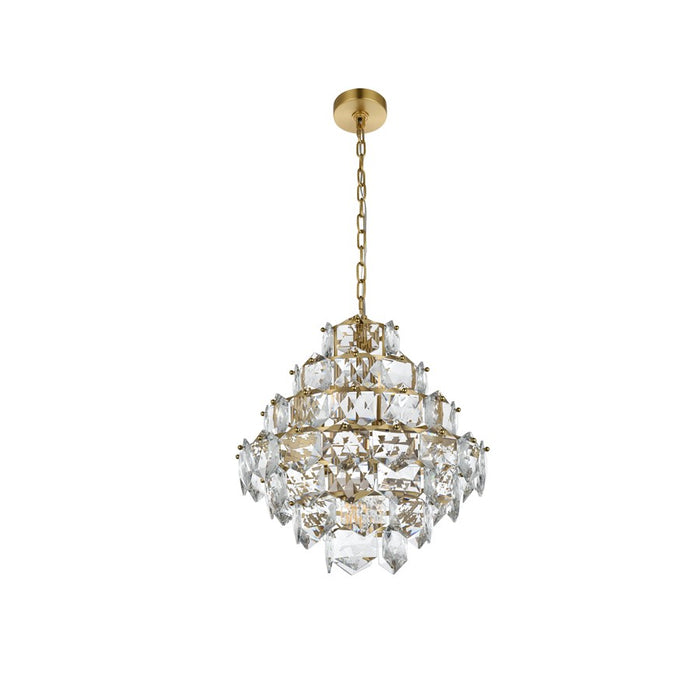 Elegant Lighting Adaline 11 Light 20" Chandelier, Satin Gold/Clear