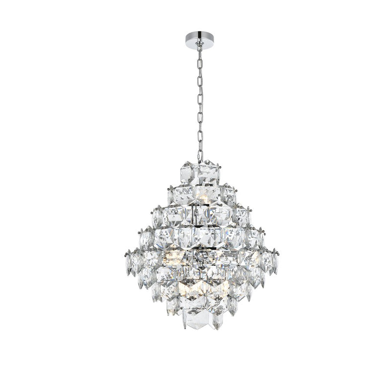 Elegant Lighting Adaline 15 Light 24" Chandelier, Chrome/Clear