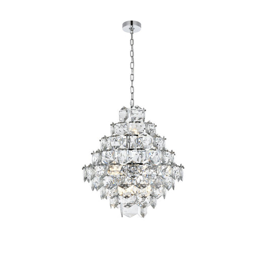 Elegant Lighting Adaline 15 Light 24" Chandelier, Chrome/Clear - 1050G24C