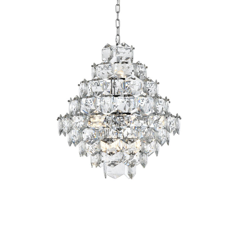 Elegant Lighting Adaline 15 Light 24" Chandelier, Chrome/Clear