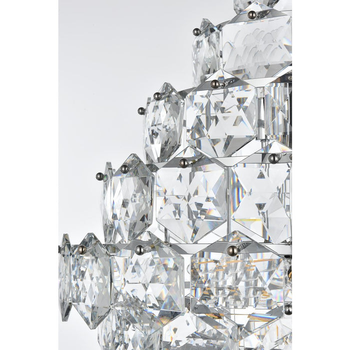 Elegant Lighting Adaline 15 Light 24" Chandelier, Chrome/Clear