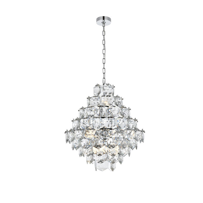 Elegant Lighting Adaline 15 Light 24" Chandelier, Chrome/Clear