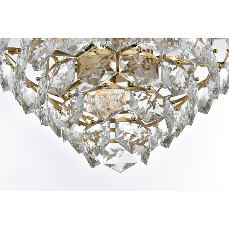 Elegant Lighting Adaline 15 Light 24" Chandelier, Satin Gold/Clear