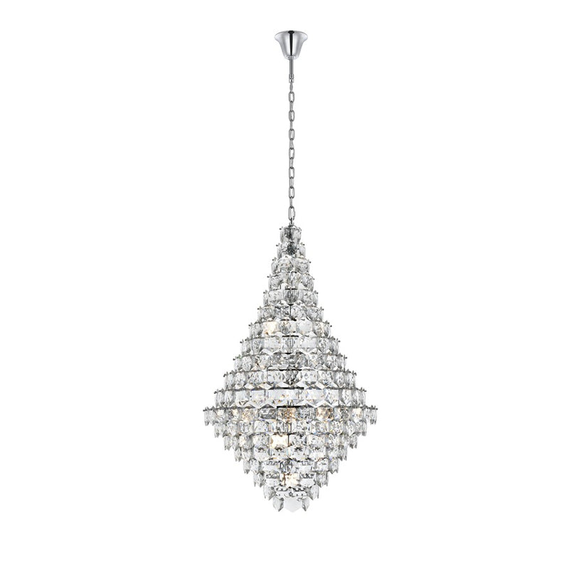 Elegant Lighting Adaline 38 Light 36" Chandelier, Chrome/Clear