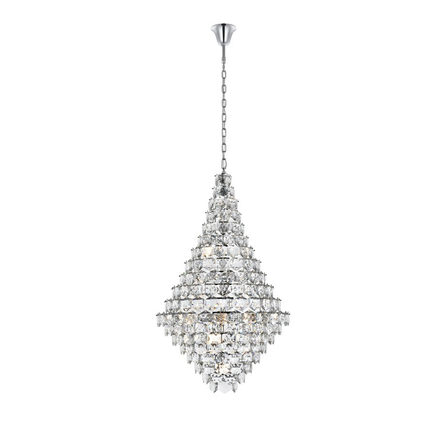 Elegant Lighting Adaline 38 Light 36" Chandelier, Chrome/Clear - 1050G36C