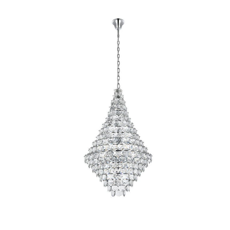 Elegant Lighting Adaline 38 Light 36" Chandelier, Chrome/Clear