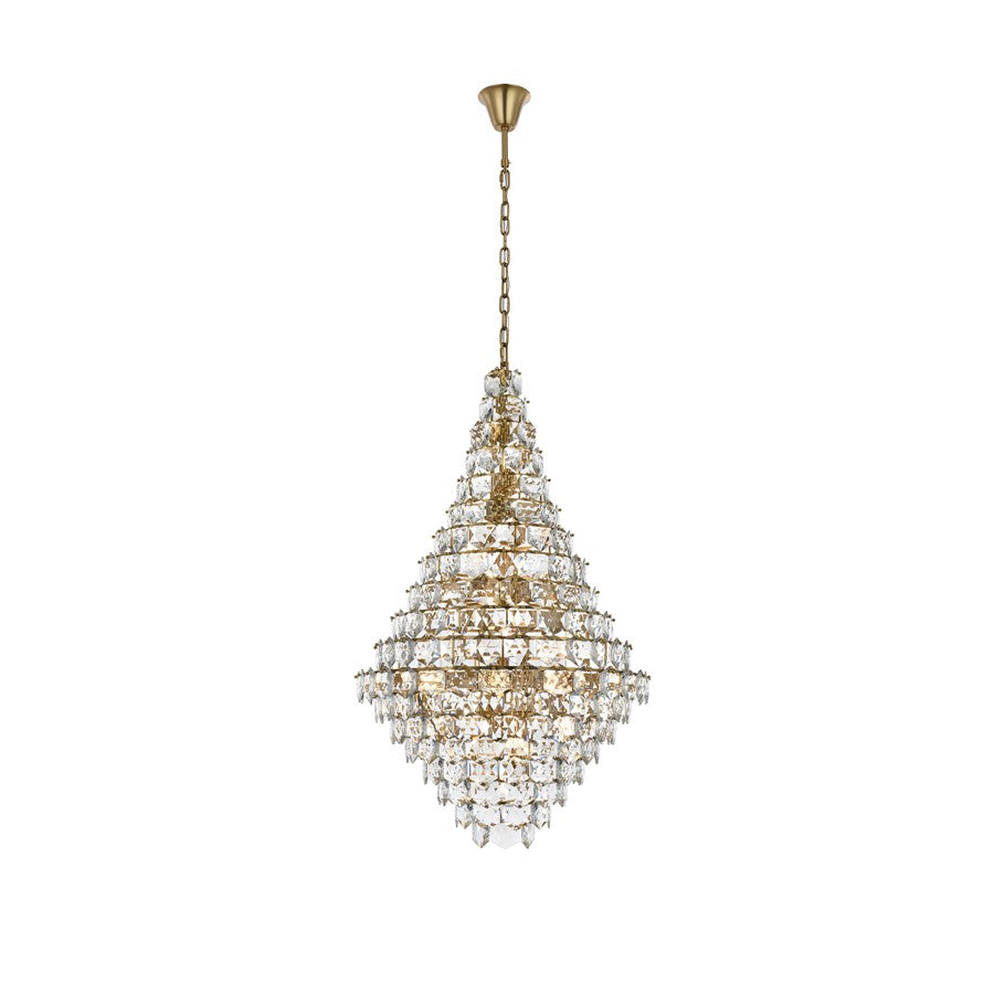 Elegant Lighting Adaline 38 Light 36" Chandelier, Satin Gold/Clear - 1050G36SG