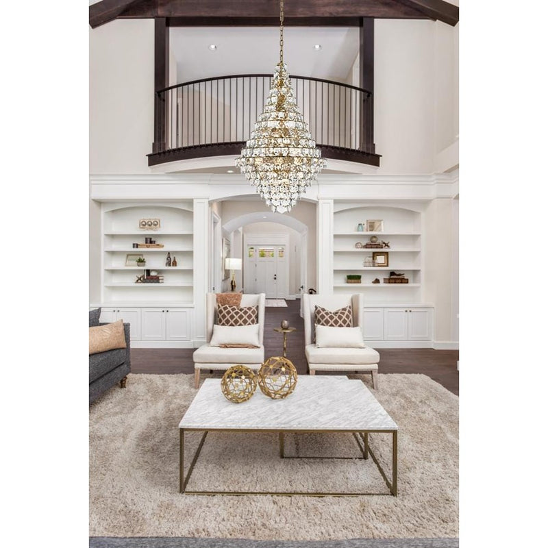 Elegant Lighting Adaline 38 Light 36" Chandelier, Satin Gold/Clear