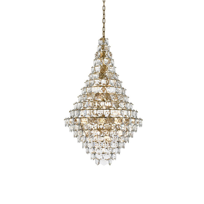 Elegant Lighting Adaline 38 Light 36" Chandelier, Satin Gold/Clear