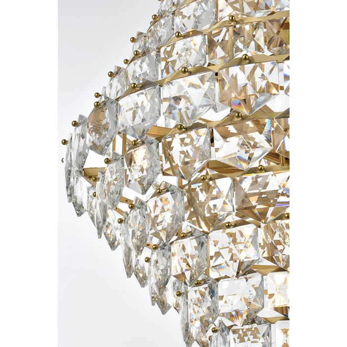 Elegant Lighting Adaline 38 Light 36" Chandelier, Satin Gold/Clear