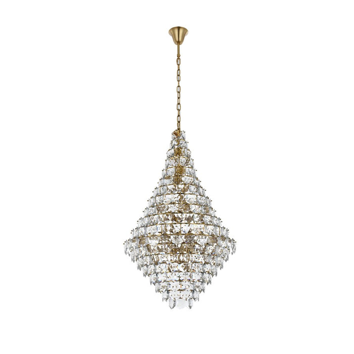 Elegant Lighting Adaline 38 Light 36" Chandelier, Satin Gold/Clear
