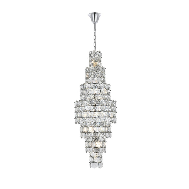 Elegant Lighting Adaline 26 Light 24" Chandelier, Chrome/Clear