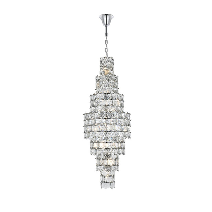 Elegant Lighting Adaline 26 Light 24" Chandelier, Chrome/Clear - 1050SR24C