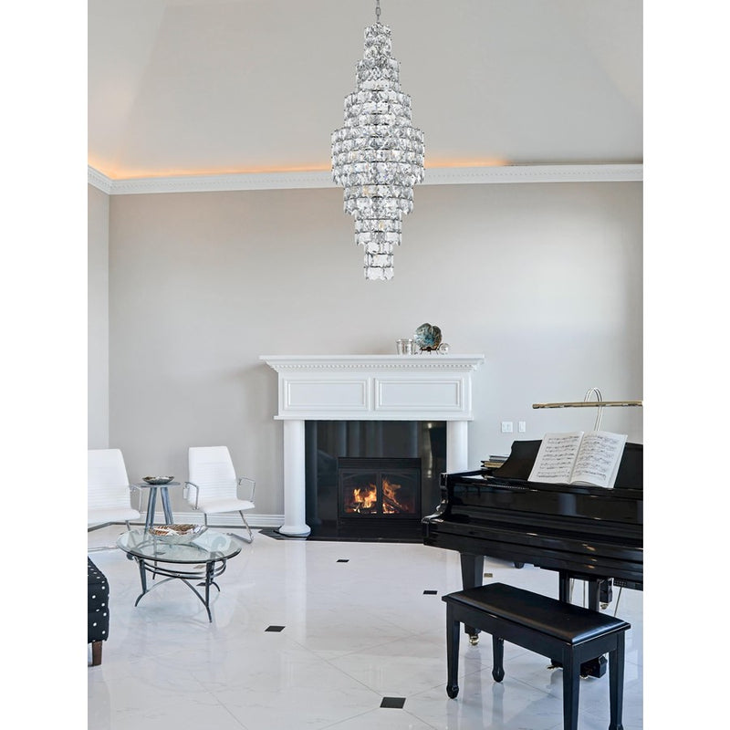 Elegant Lighting Adaline 26 Light 24" Chandelier, Chrome/Clear