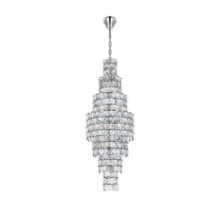 Elegant Lighting Adaline 26 Light 24" Chandelier, Chrome/Clear