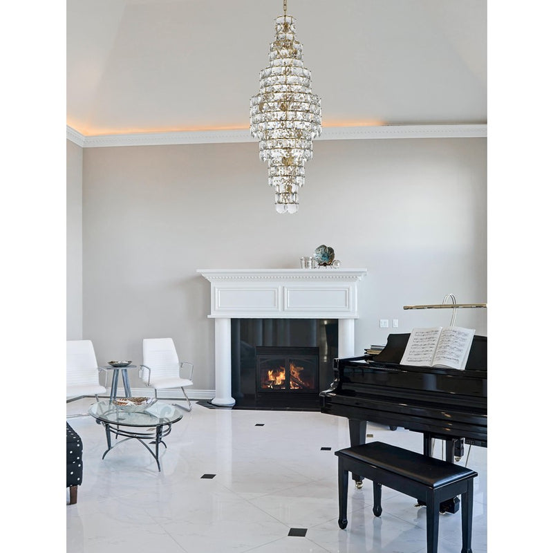Elegant Lighting Adaline 26 Light 24" Chandelier, Satin Gold/Clear