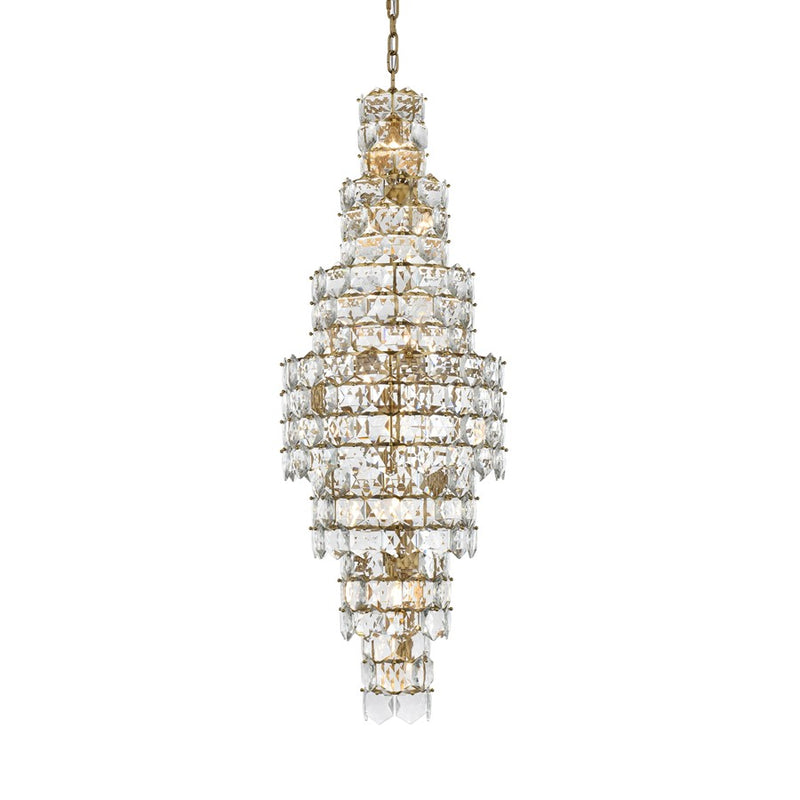 Elegant Lighting Adaline 26 Light 24" Chandelier, Satin Gold/Clear