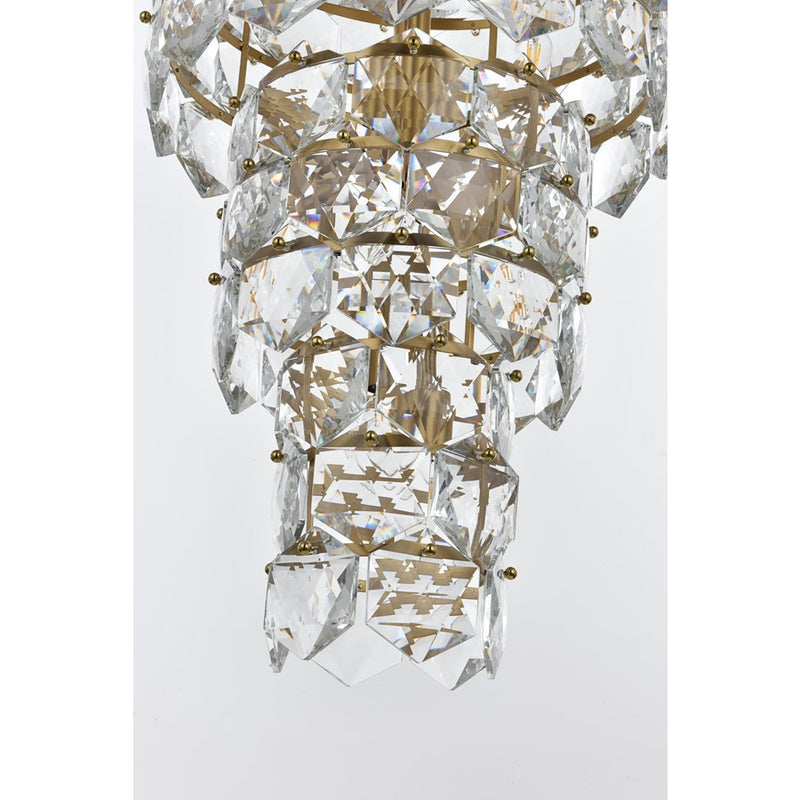 Elegant Lighting Adaline 26 Light 24" Chandelier, Satin Gold/Clear