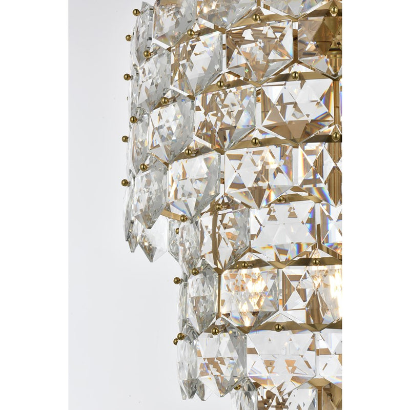 Elegant Lighting Adaline 26 Light 24" Chandelier, Satin Gold/Clear