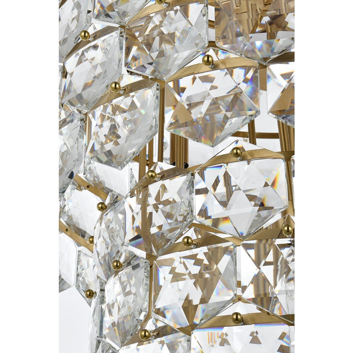 Elegant Lighting Adaline 26 Light 24" Chandelier, Satin Gold/Clear