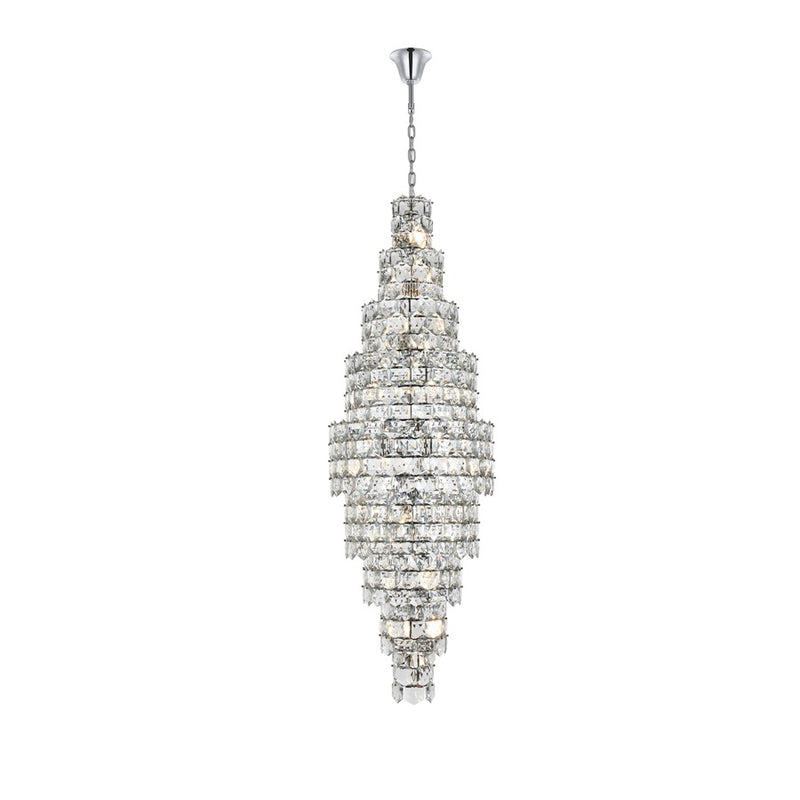 Elegant Lighting Adaline 41 Light 30" Chandelier, Chrome/Clear