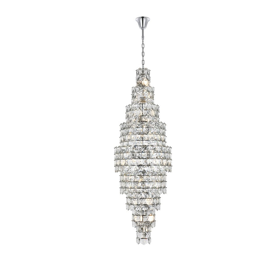 Elegant Lighting Adaline 41 Light 30" Chandelier, Chrome/Clear - 1050SR30C
