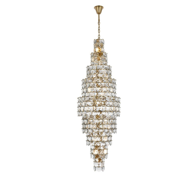 Elegant Lighting Adaline 41 Light 30" Chandelier, Satin Gold/Clear
