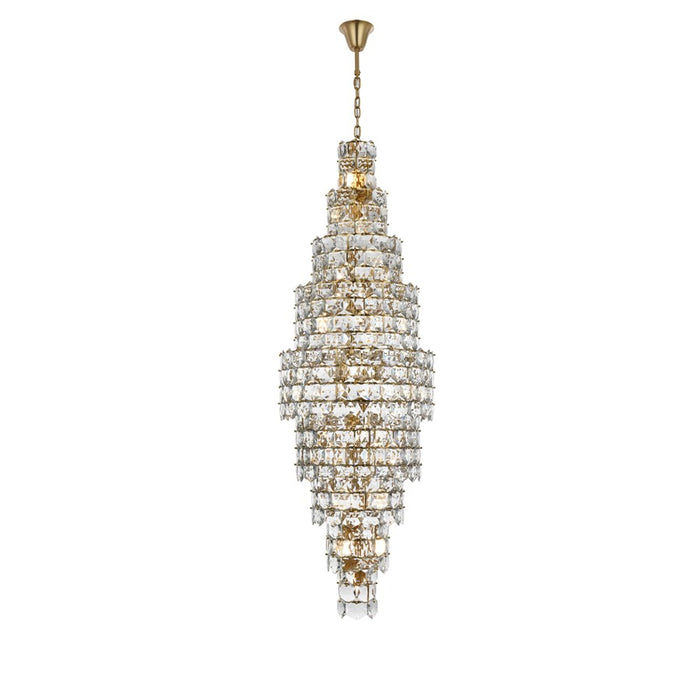 Elegant Lighting Adaline 41 Light 30" Chandelier, Satin Gold/Clear - 1050SR30SG