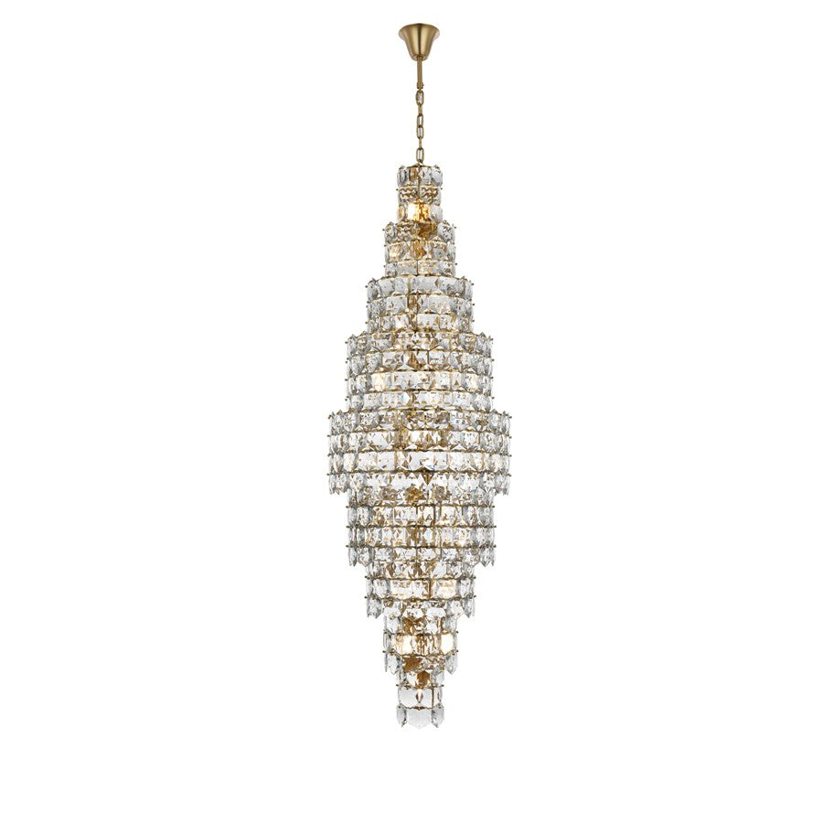 Elegant Lighting Adaline 41 Light 30" Chandelier, Satin Gold/Clear - 1050SR30SG
