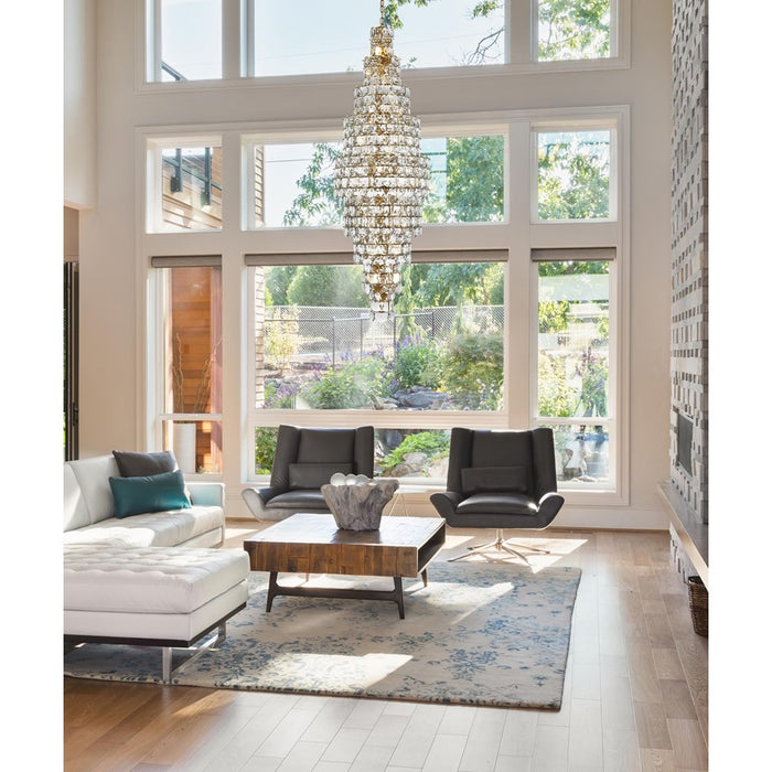 Elegant Lighting Adaline 41 Light 30" Chandelier, Satin Gold/Clear