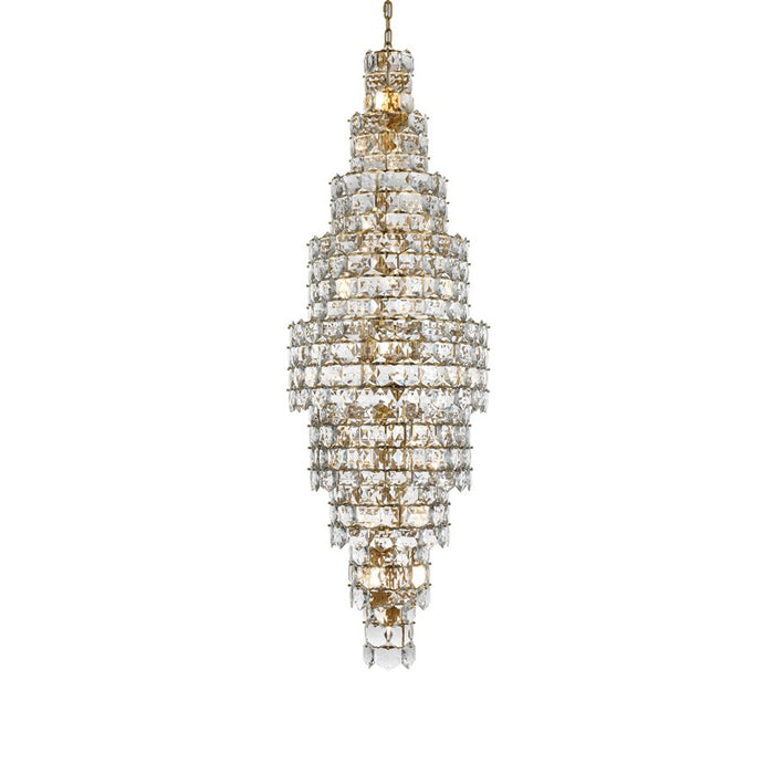 Elegant Lighting Adaline 41 Light 30" Chandelier, Satin Gold/Clear