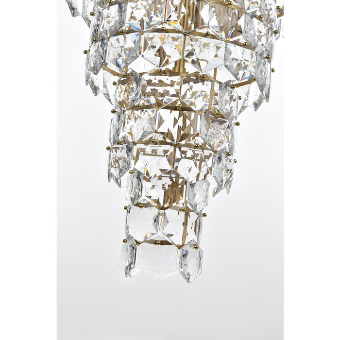 Elegant Lighting Adaline 41 Light 30" Chandelier, Satin Gold/Clear