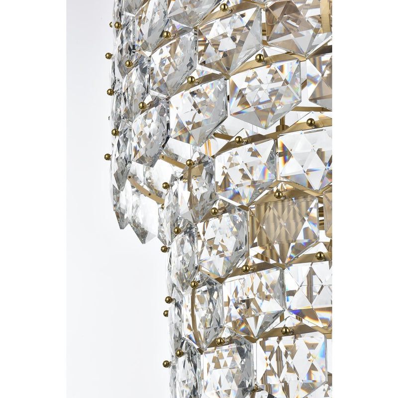 Elegant Lighting Adaline 41 Light 30" Chandelier, Satin Gold/Clear