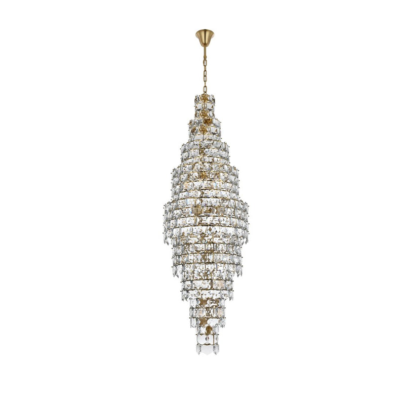 Elegant Lighting Adaline 41 Light 30" Chandelier, Satin Gold/Clear