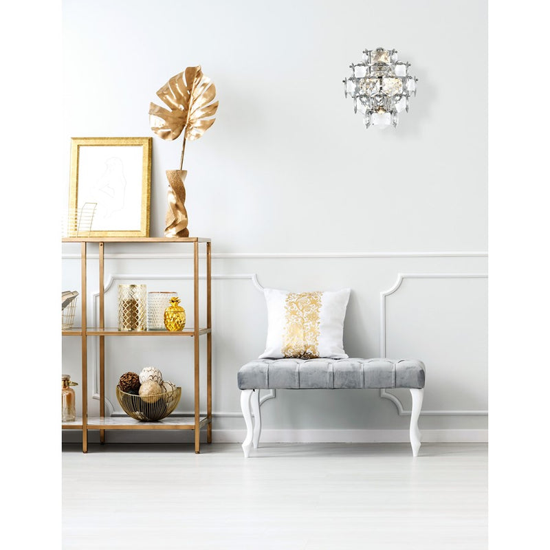 Elegant Lighting Adaline 4 Light 14" Wall Sconce, Chrome/Clear