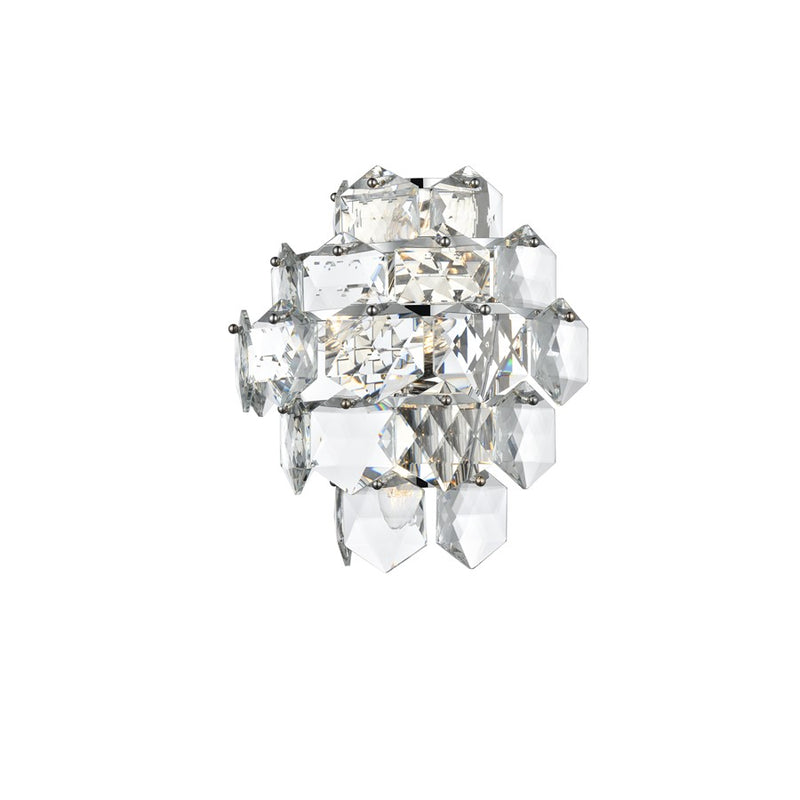 Elegant Lighting Adaline 4 Light 14" Wall Sconce, Chrome/Clear