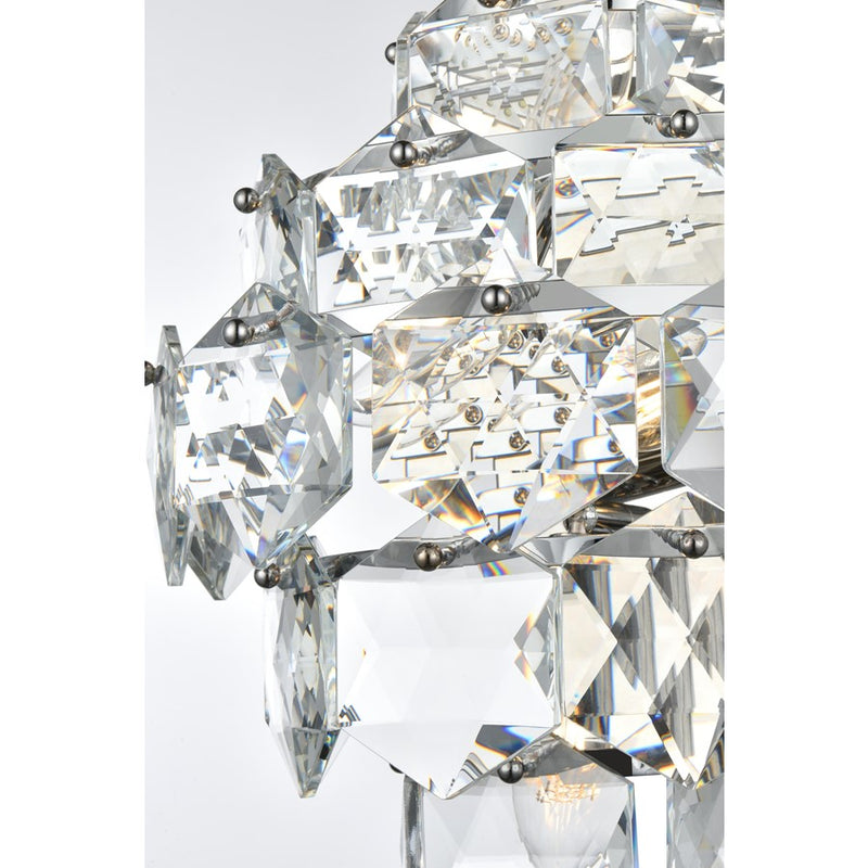 Elegant Lighting Adaline 4 Light 14" Wall Sconce, Chrome/Clear