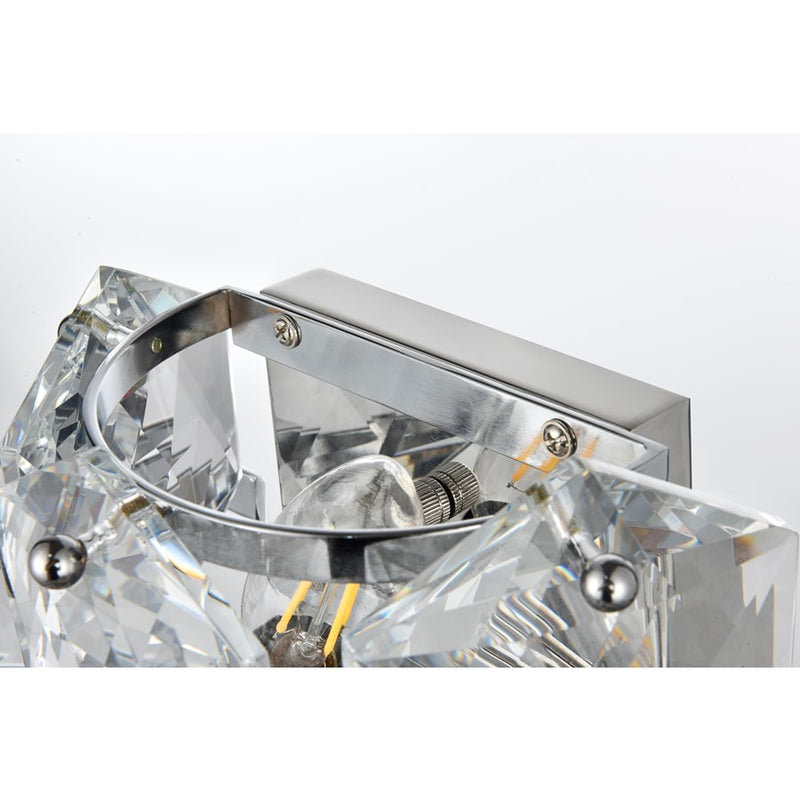 Elegant Lighting Adaline 4 Light 14" Wall Sconce, Chrome/Clear