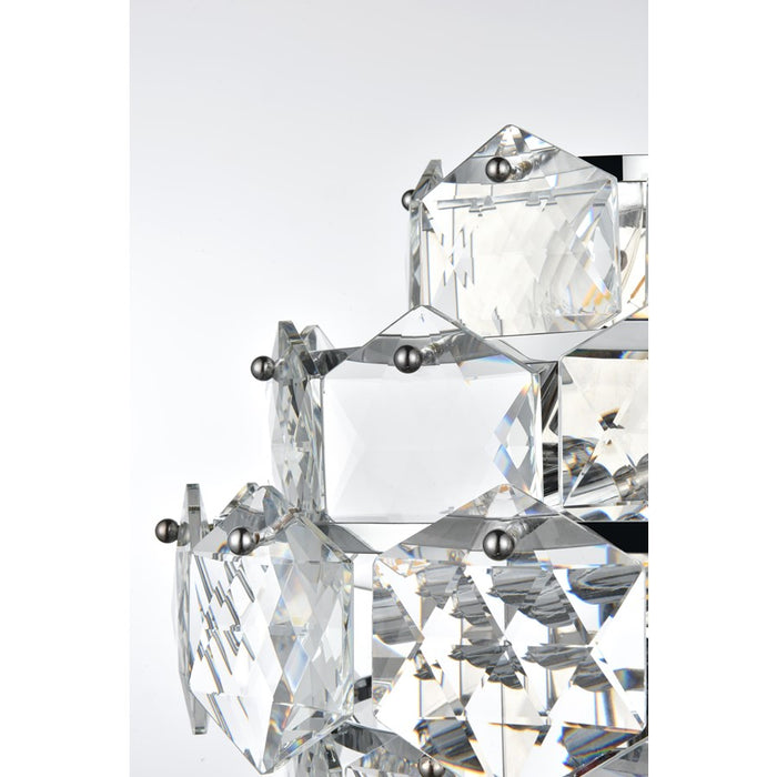 Elegant Lighting Adaline 4 Light 14" Wall Sconce, Chrome/Clear