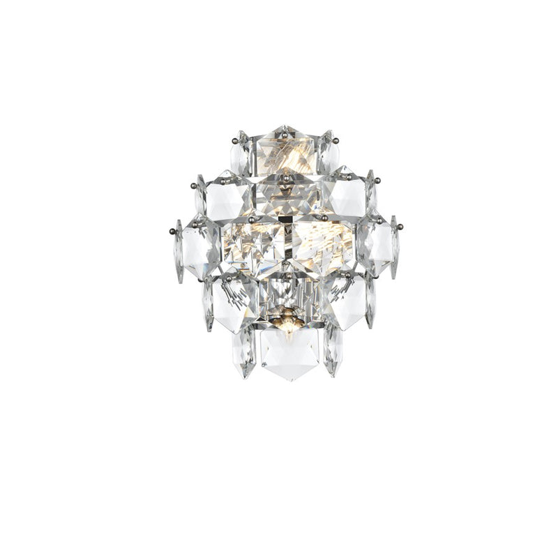 Elegant Lighting Adaline 4 Light 14" Wall Sconce, Satin Gold/Clear